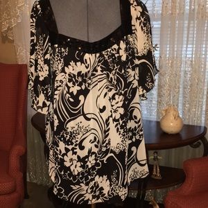 Lane Bryant Black and White Top